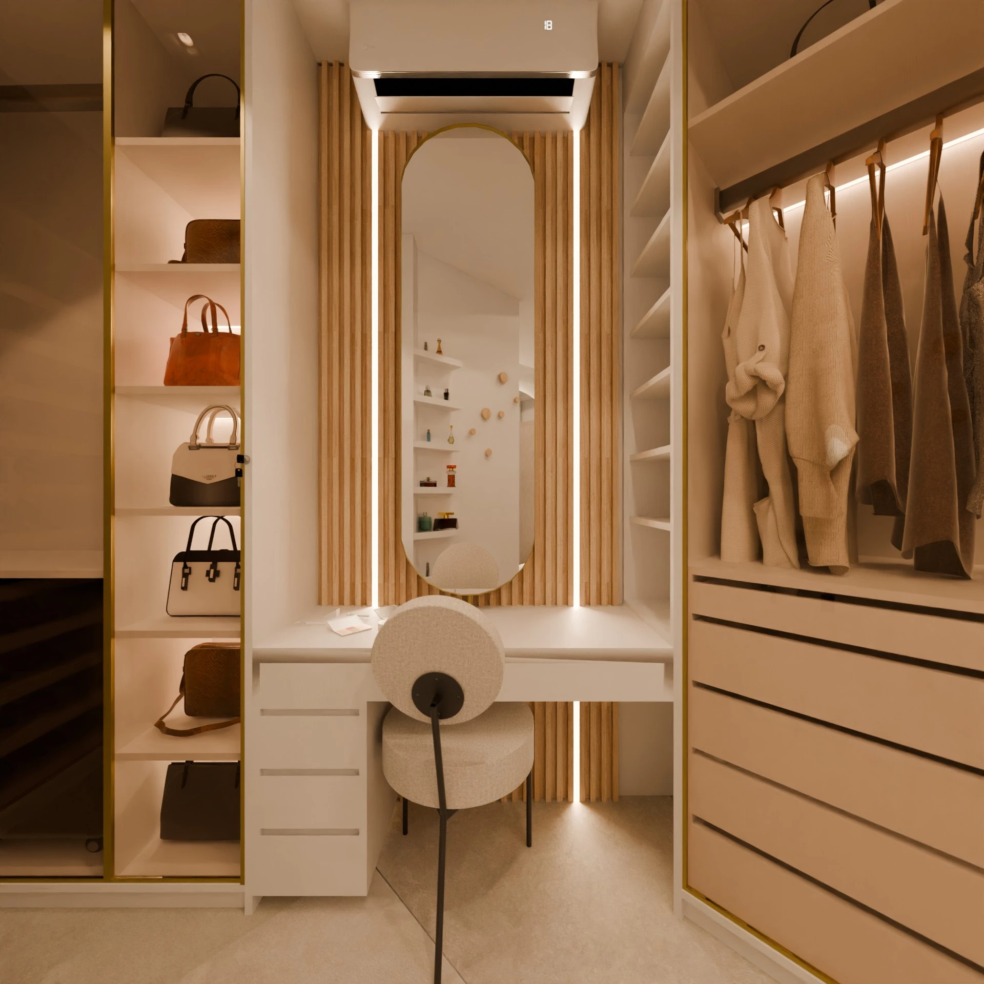 Suíte master com design exclusivo